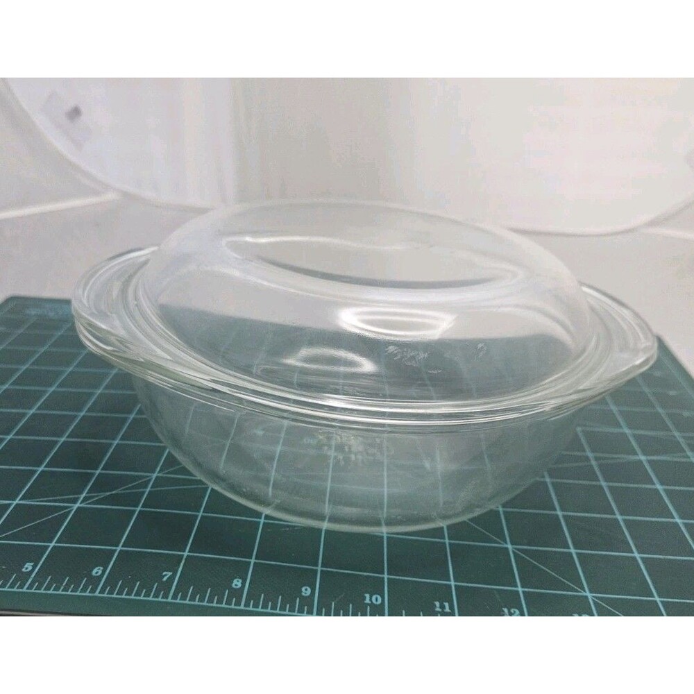 Vintage PYREX Ovenware #021 Clear Glass 1 1/2 Quart Casserole Bowl With Lid